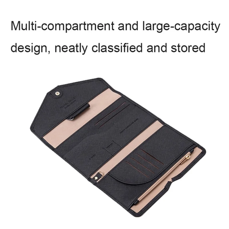 RFID Blocking Card Holder Wallet PU Leather Tri-Fold Travel Passport Bag Document Organizer - Green