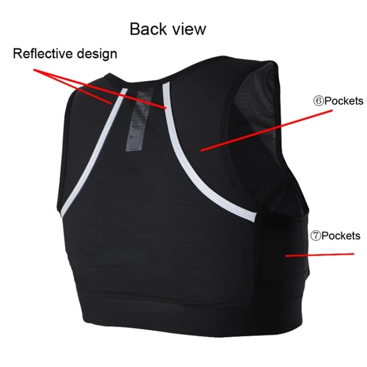 Brusttelefon-Halter Laufweste Reflektierende Nacht-Jogging-Polyesterweste mit Taschen - Größe L