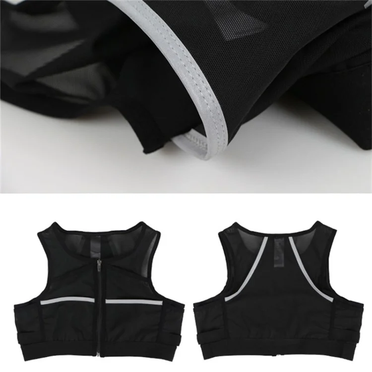 Brusttelefon-Halter Laufweste Reflektierende Nacht-Jogging-Polyesterweste mit Taschen - Größe L