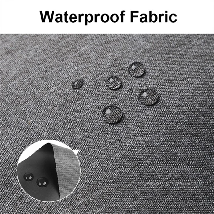13552A Sac de voyage imperméable en lin type polyester + PVC pour maquillage et produits de toilette - Gris