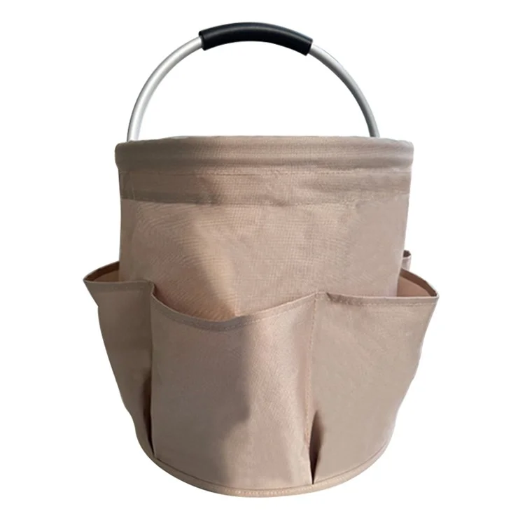 WD3-132 Foldable Storage Basket Oxford Cloth Portable Carrying Basket for Beach Picnic Gardening Tool - Khaki