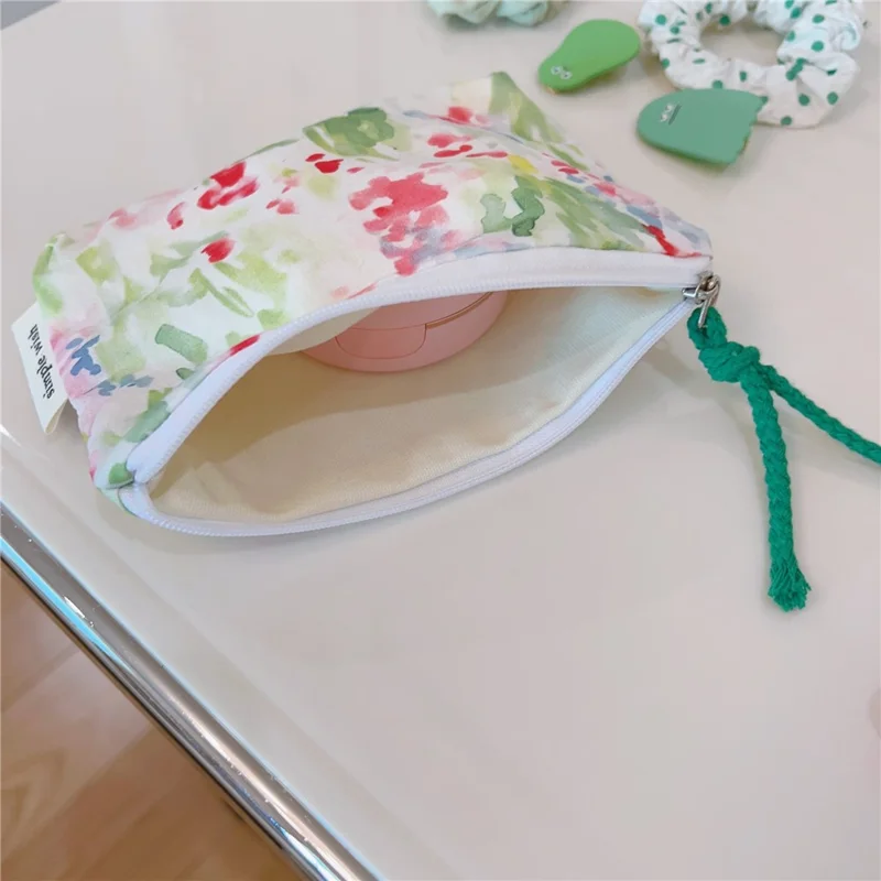 Pattern Cosmetic Organizer Coin Key Storage Bag Cotton Cloth+Canvas Makeup Pouch for Toiletries - Watercolor Painting