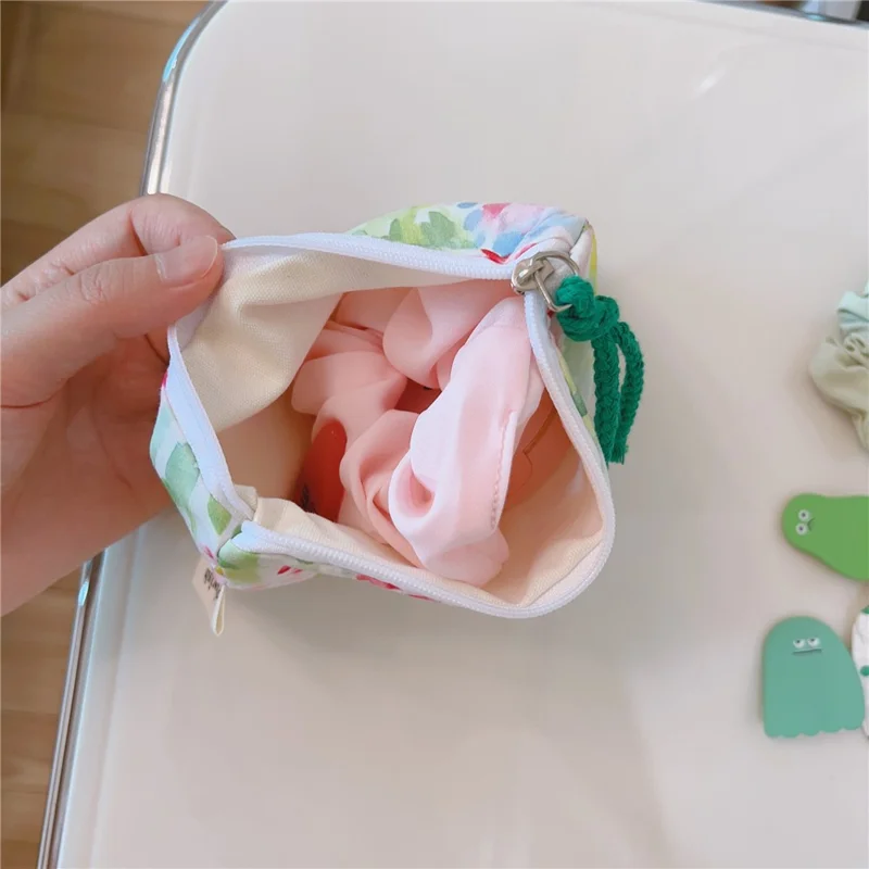 Pattern Cosmetic Organizer Coin Key Storage Bag Cotton Cloth+Canvas Makeup Pouch for Toiletries - Watercolor Painting