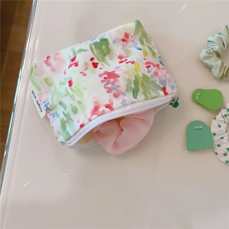 Pattern Cosmetic Organizer Coin Key Storage Bag Cotton Cloth+Canvas Makeup Pouch for Toiletries - Watercolor Painting