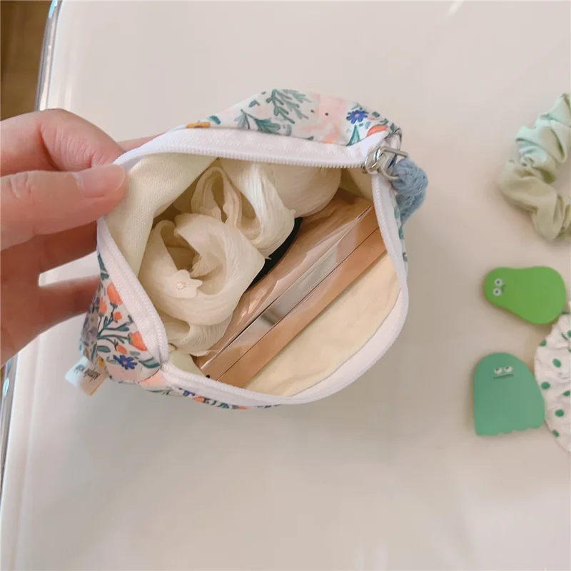 Pattern Cosmetic Organizer Coin Key Storage Bag Cotton Cloth+Canvas Makeup Pouch for Toiletries - Watercolor Painting