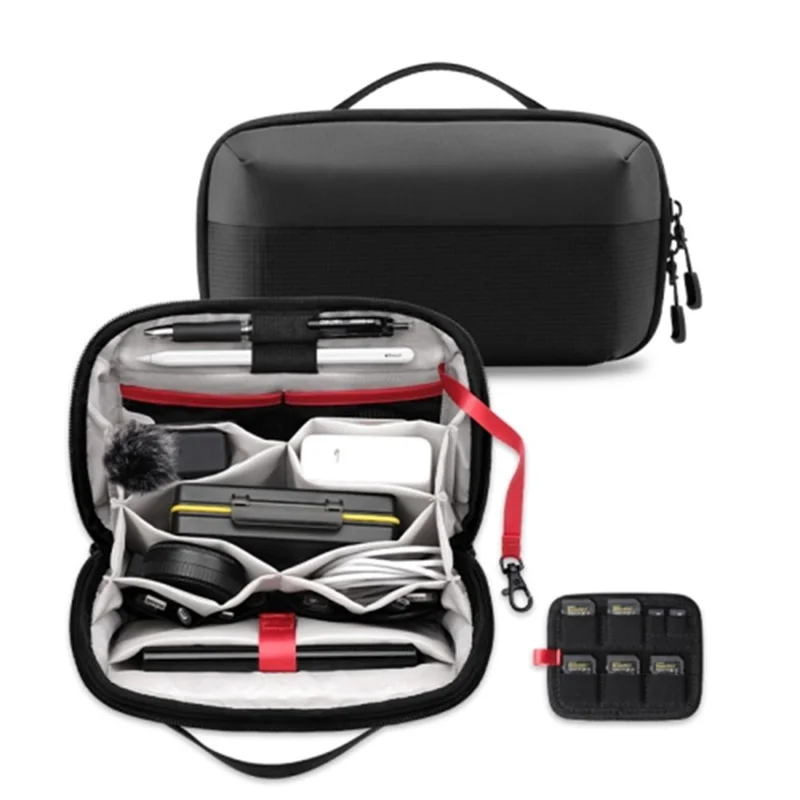 Portable Data Cable Digital Accessories Organizer Pouch Power Bank Handbag Makeup Toiletries Storage Hand Bag