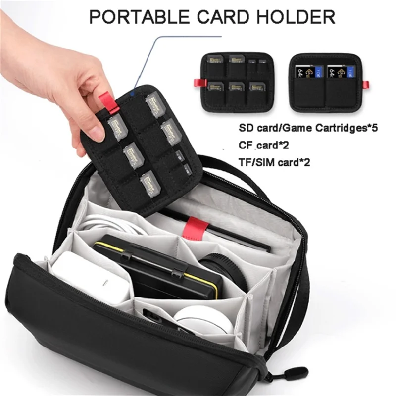 Portable Data Cable Digital Accessories Organizer Pouch Power Bank Handbag Makeup Toiletries Storage Hand Bag