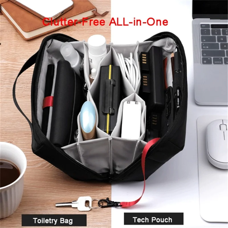 Portable Data Cable Digital Accessories Organizer Pouch Power Bank Handbag Makeup Toiletries Storage Hand Bag