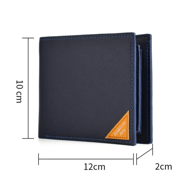 DEABOLAR Men Short Wallet Cross Texture PU Leather Driver License Holder Bag - Black