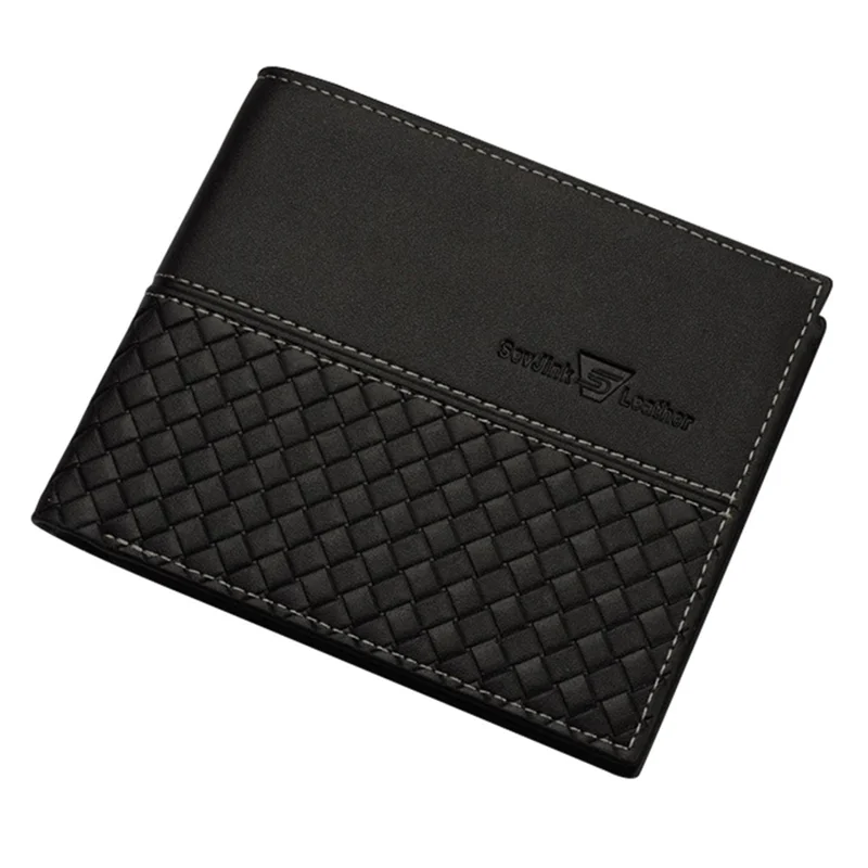 Business PU Leather Men Short Wallet Card Holder Billfold Coin Purse Bag - 738-1 Horizontal