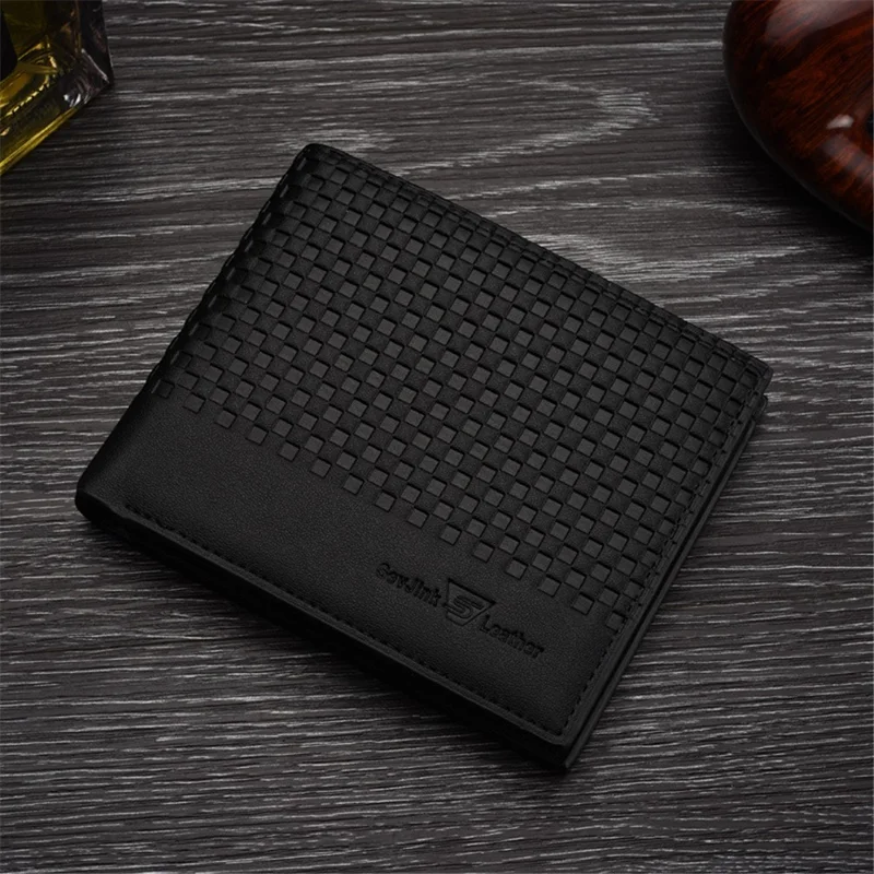 Business PU Leather Men Short Wallet Card Holder Billfold Coin Purse Bag - 738-1 Horizontal
