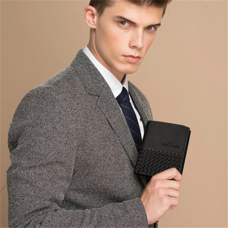Business PU Leather Men Short Wallet Card Holder Billfold Coin Purse Bag - 738-1 Horizontal