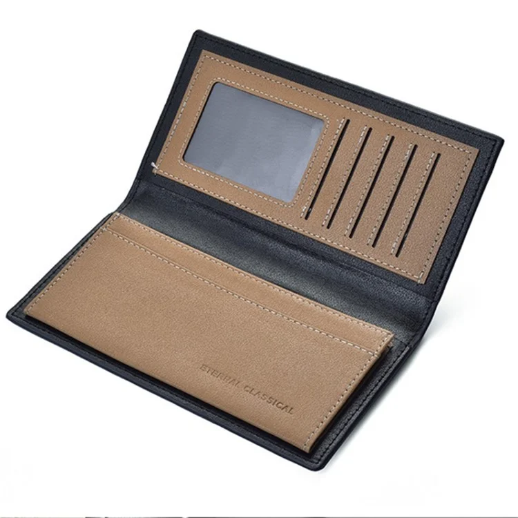 DEABOLAR Men's Wallet Wood Texture PU Leather Coin Card Storage Holder Cash Organizer Pouch - Coffee