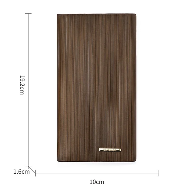 DEABOLAR Men's Wallet Wood Texture PU Leather Coin Card Storage Holder Cash Organizer Pouch - Coffee
