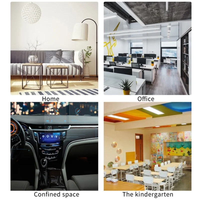 Air Quality Monitor 9-in-1 Formaldehyde Detector Temperature Humidity CO2 Meter Sensor Detect PM2.5 / PM10 - Black