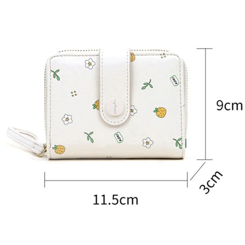 Pattern Printed PU Leather Short Wallet Zipper Pocket Coin Purse Card Bag - Sapphire