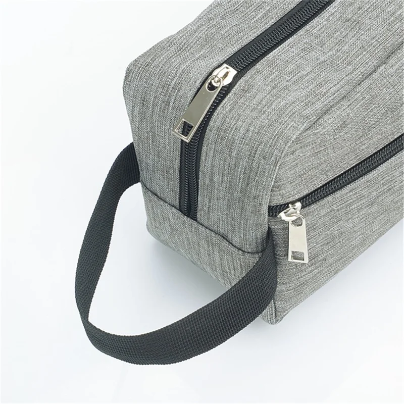 Men Toiletry Bag Nylon Zipper Wash Bag Pouch Travel Handbag Organizer - Dark Blue
