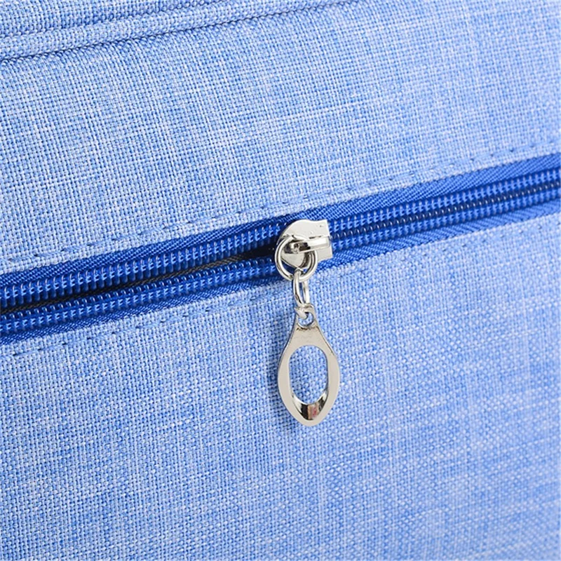 Men Toiletry Bag Nylon Zipper Wash Bag Pouch Travel Handbag Organizer - Dark Blue