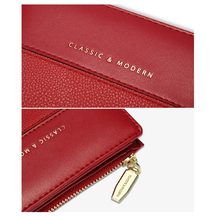 TAILIAN T2602-089 Girl's Wallet PU Leather Travel Card Storage Holder Coin Pouch Bag Billfold for Women - Pink