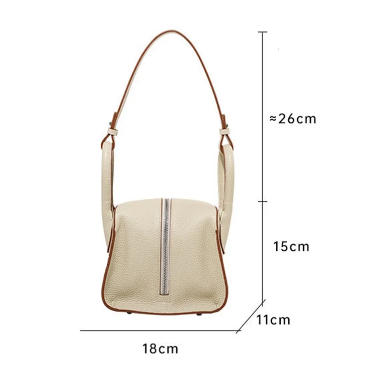 Borsa a tracolla da donna in pelle di mucca di prima qualità con zip - Viola