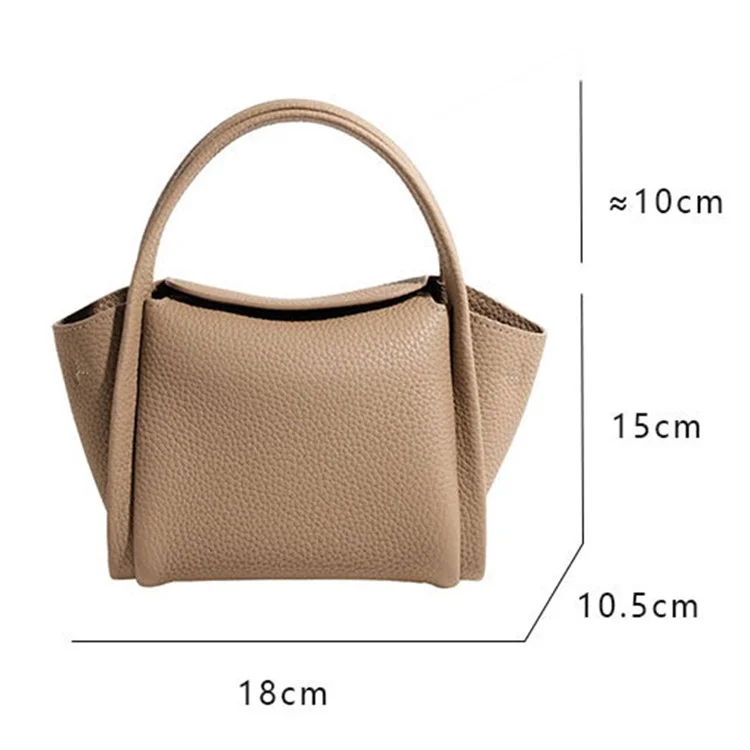 9662 Top Layer Cowhide Leather Handbag Fashion Women Crossbody Bag with Shoulder Strap - Green