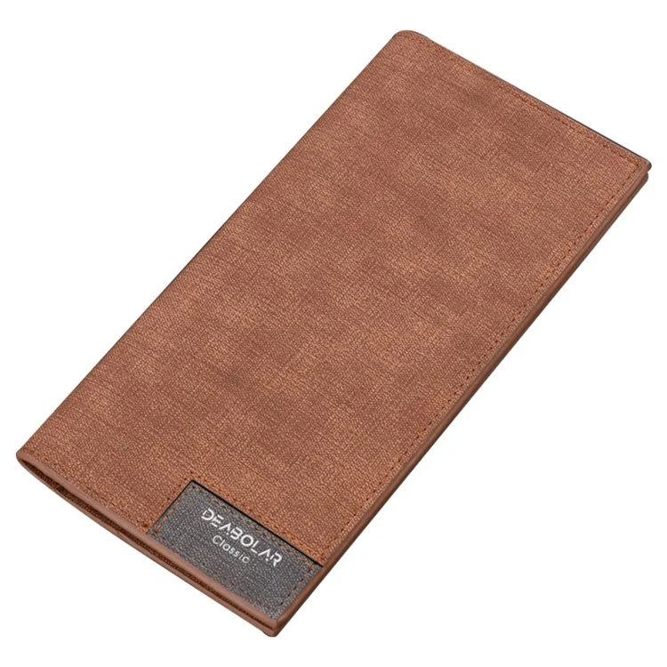 DEABOLAR PU Leather Men Wallet Clutch Multiple Card Slots Ultra Slim Billfold Long Purse - Café