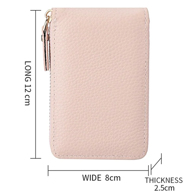 DEABOLAR Accordion Style Multiple Card Slots Holder PU Leather Wallet Coin Purse Zipper Cash Bag - Schwarz