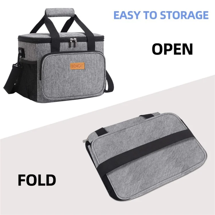 Sac isotherme de voyage, sac déjeuner isotherme en toile Oxford 10 L avec bandoulière - Gris