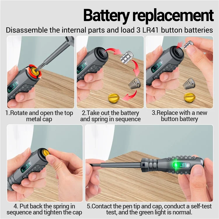 Aneng B05 Wohnung / Cross -schraubendreher Set Leichter Tragbarer Elektrischer Stifttester Mit LED -licht