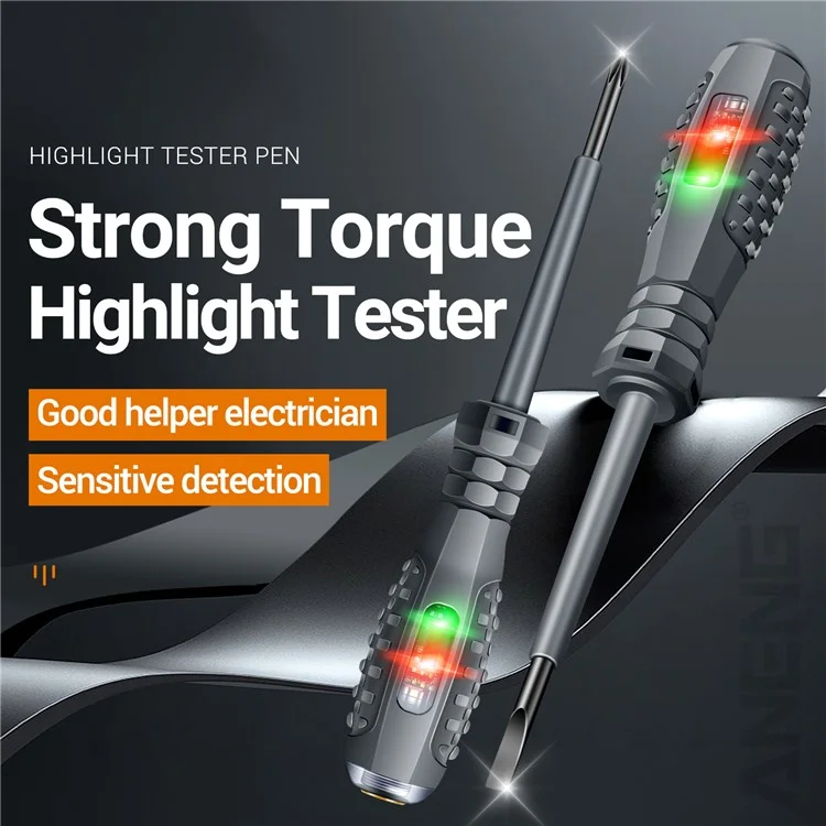 ANENG B05 Flat / Cross Screwdriver Set Lightweight Portable Electric Pen Tester with LED Light