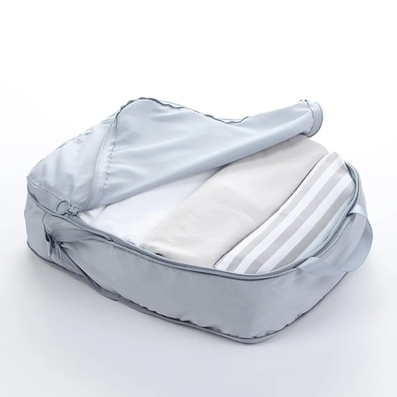 2Pcs Travel Luggage Organizer Cube Bag Expandable Storage Packing Business Trip Clothes Sort Out Pouch, Size L - Pink