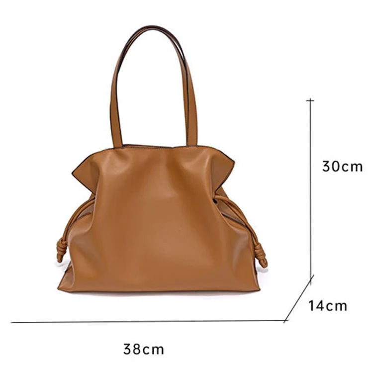 9976 Bolsa de Ombro de Couro Legítimo Estilosa para Mulheres - Marrom