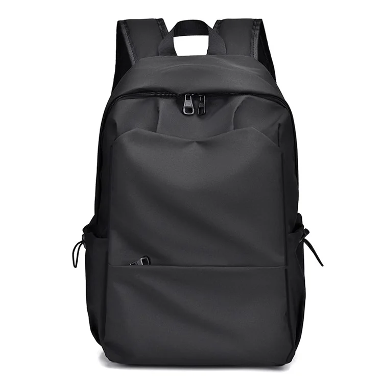 1119 Oxford Cloth Laptop Backpack Men's Travel Shoulders Bag with External USB Port - Black