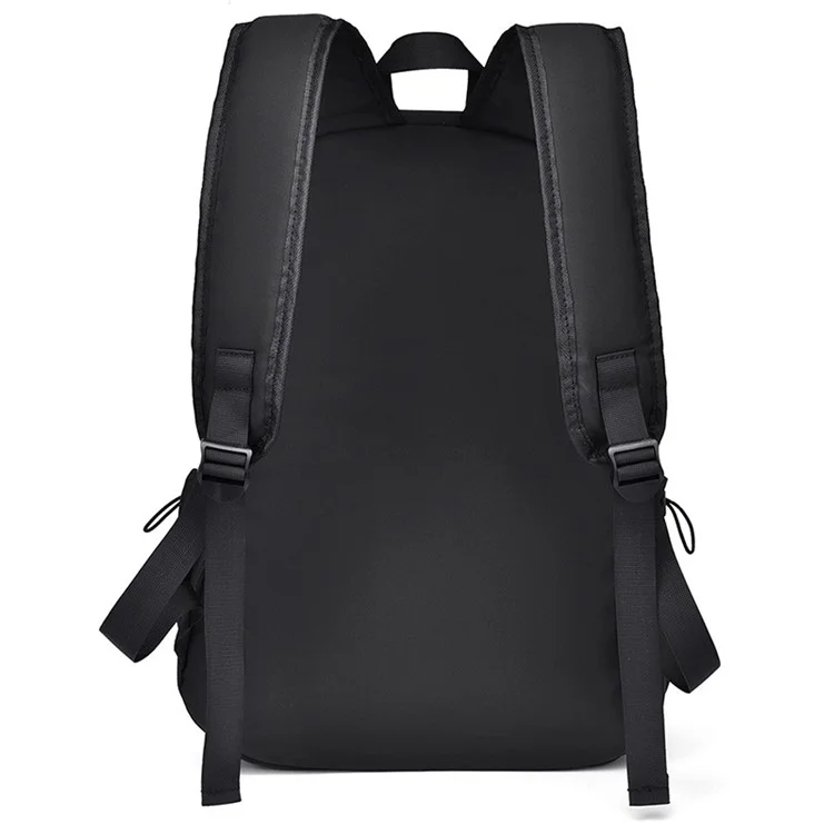 1119 Oxford Cloth Laptop Backpack Men's Travel Shoulders Bag with External USB Port - Black