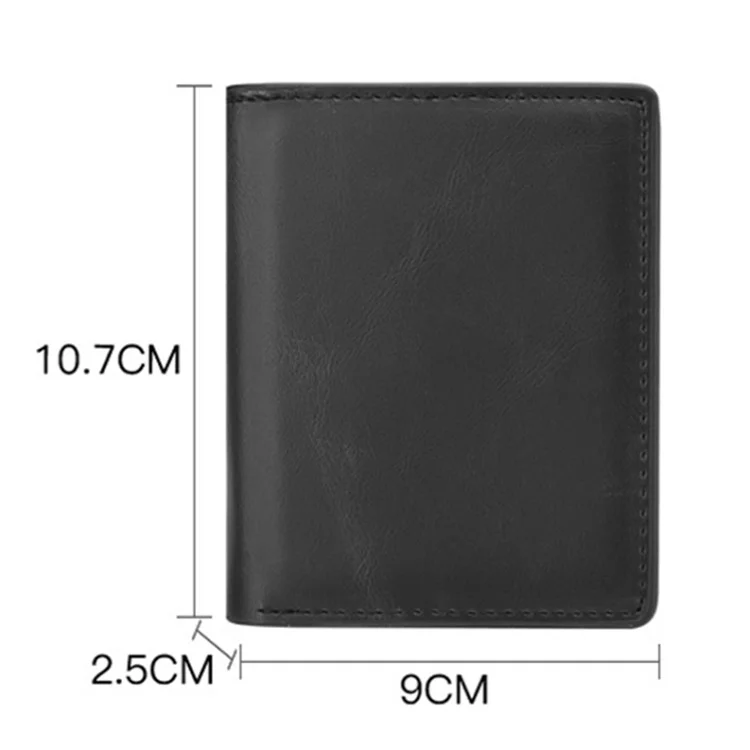Porta-cartões RFID Blocking Bolsa Automática Pop-Up Case Carteira de Couro PU Alumínio Liga Curta - Preto