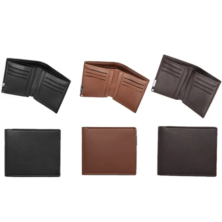 DEABOLAR Men's Wallet Textured PU Leather Coin Card Storage Holder Cash Organizer Pouch - Black