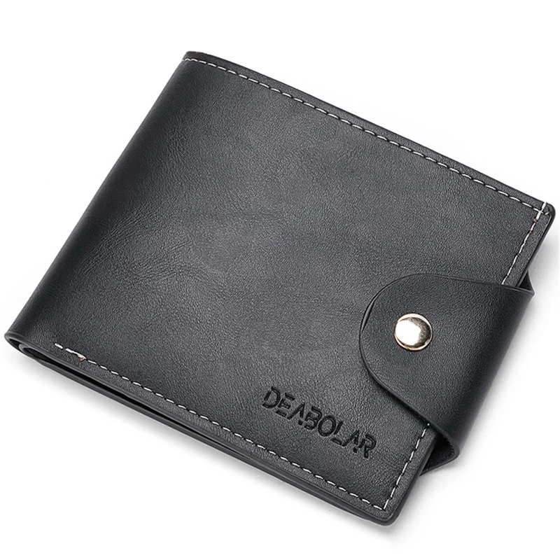 DEABOLAR Soft PU Leather Wallet Coin Card Storage Holder Cash Organizer Pouch - Black