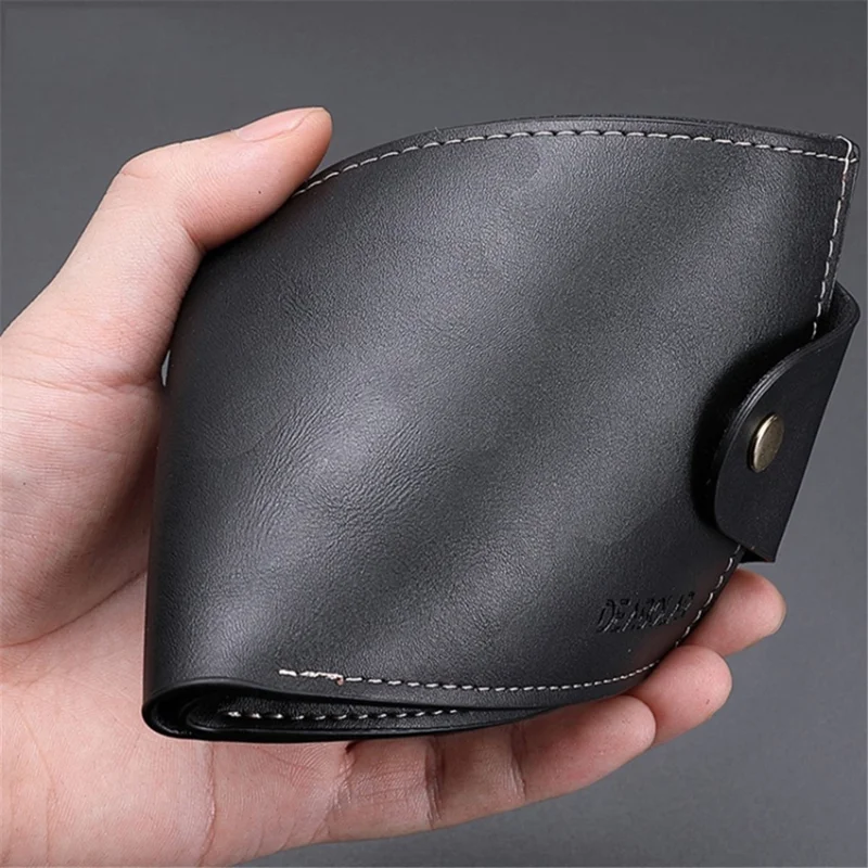 DEABOLAR Soft PU Leather Wallet Coin Card Storage Holder Cash Organizer Pouch - Black