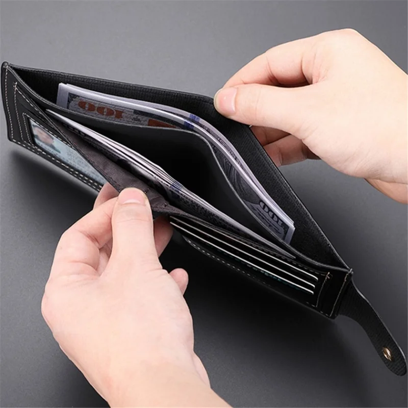 DEABOLAR Soft PU Leather Wallet Coin Card Storage Holder Cash Organizer Pouch - Black