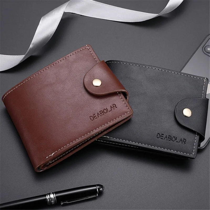 DEABOLAR Soft PU Leather Wallet Coin Card Storage Holder Cash Organizer Pouch - Black