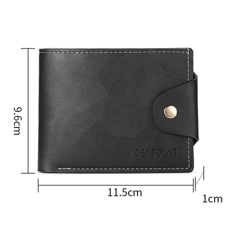DEABOLAR Soft PU Leather Wallet Coin Card Storage Holder Cash Organizer Pouch - Black