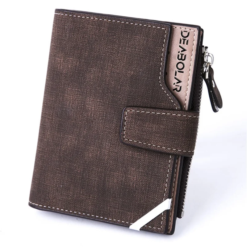 DEABOLAR Retro Style Wallet PU Leather Coin Card Storage Holder Multifunction Cash Organizer Pouch - Coffee