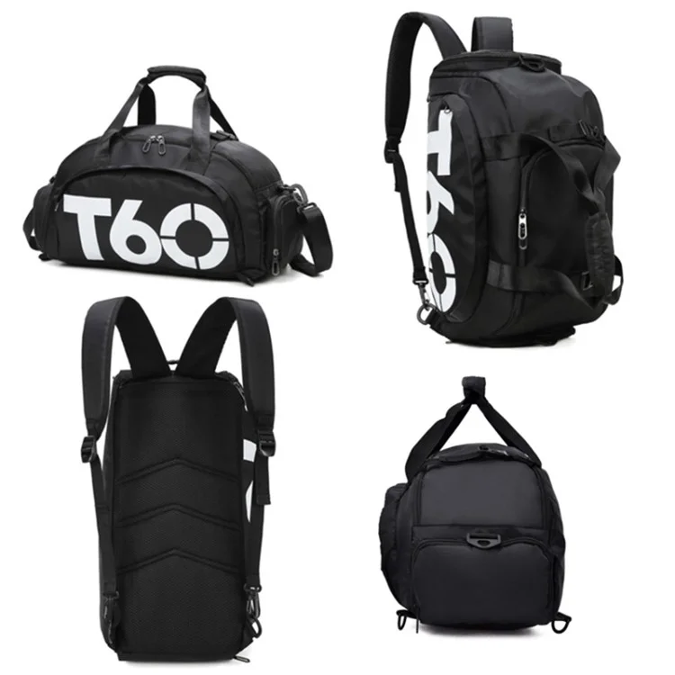 Women Sports Gym Bag with Wet Pocket, Shoes Compartment Yoga Fitness Workout Shoulder Bag - Black / Yellow