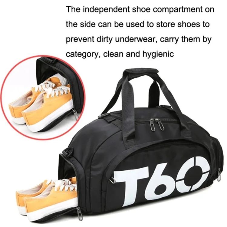 Women Sports Gym Bag with Wet Pocket, Shoes Compartment Yoga Fitness Workout Shoulder Bag - Black / Yellow