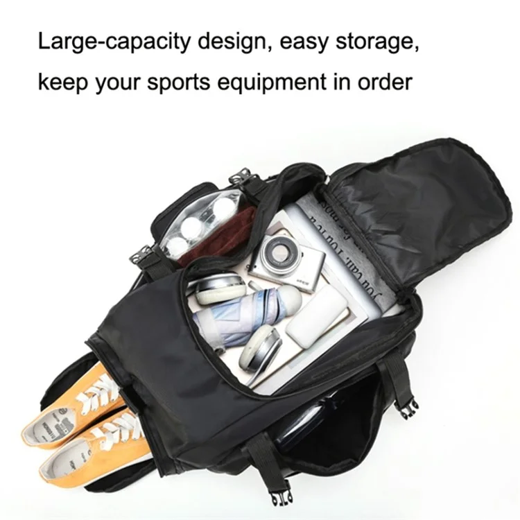 Women Sports Gym Bag with Wet Pocket, Shoes Compartment Yoga Fitness Workout Shoulder Bag - Black / Yellow