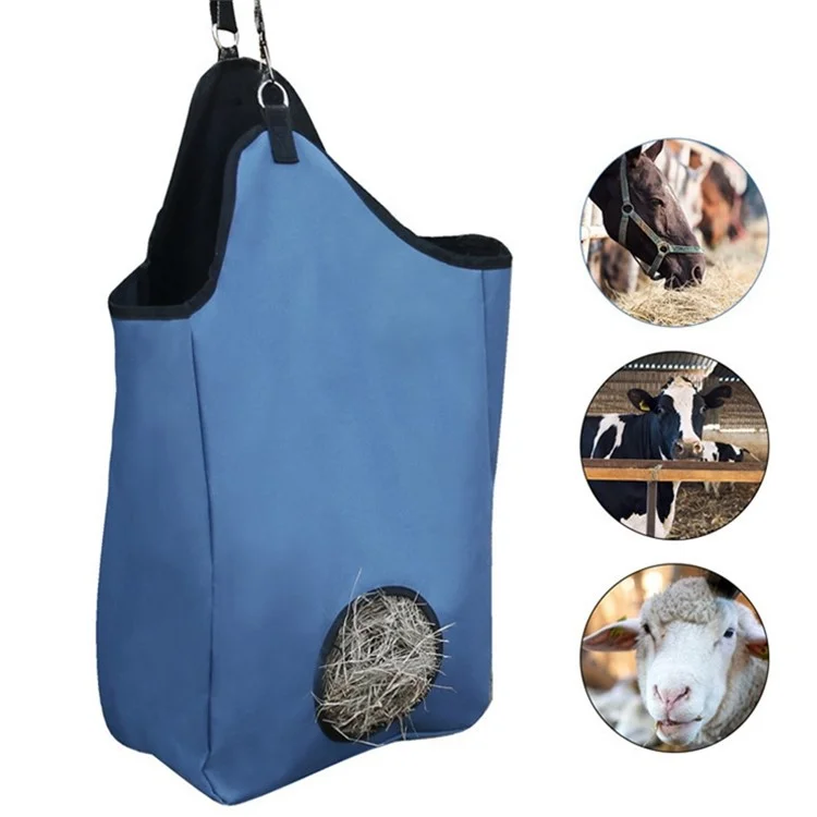 Hay Feeder Tote Bag for Horses Sheep Dual Layer Oxford Cloth Hay Food Storage Bag