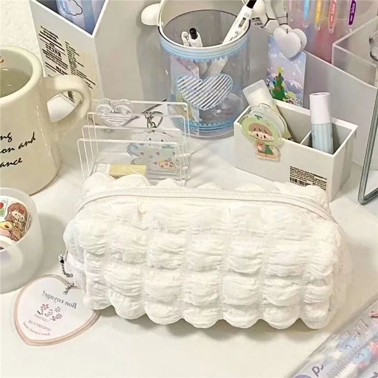 Cloud Shape Design Cosmetic Pens Organizer Toiletries Storage Bag Canvas Makeup Pouch - Preto