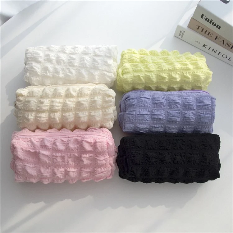 Cloud Shape Design Cosmetic Pens Organizer Toiletries Storage Bag Canvas Makeup Pouch - Preto