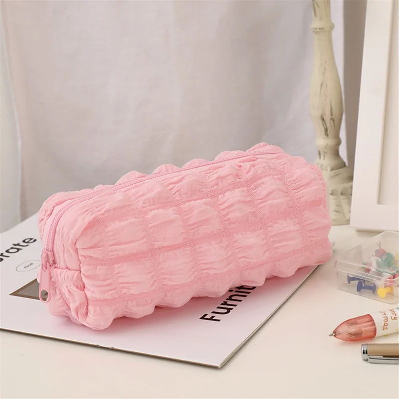 Cloud Shape Design Cosmetic Pens Organizer Toiletries Storage Bag Canvas Makeup Pouch - Pink