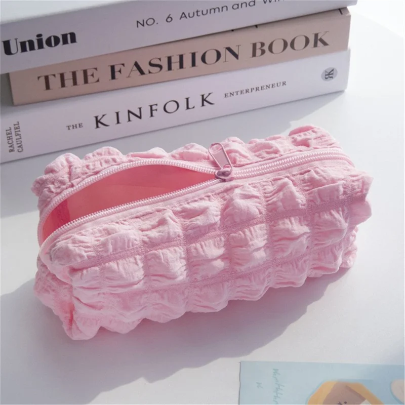 Cloud Shape Design Cosmetic Pens Organizer Toiletries Storage Bag Canvas Makeup Pouch - Pink